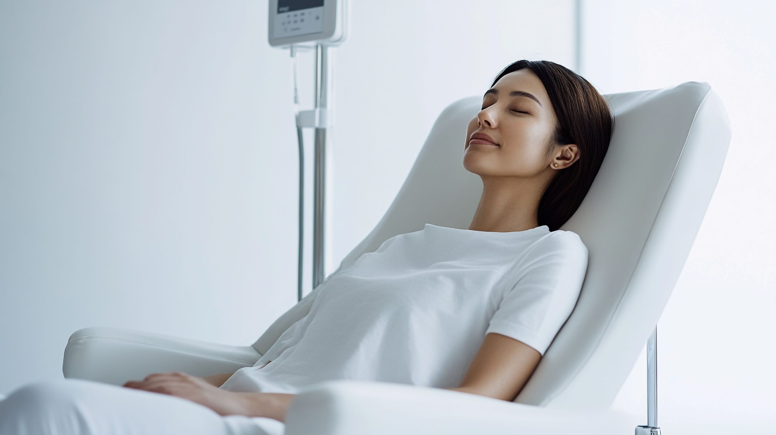 Therapieliegen für hohen Patientenkomfort mit entspannter Frau in moderner medizinischer Einrichtung