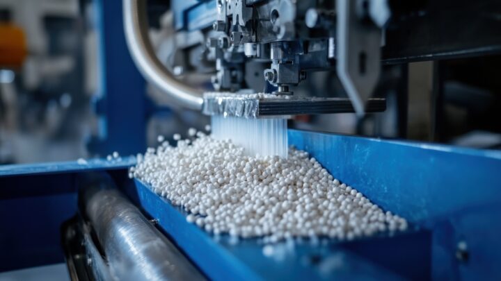 Siloschlauch - Granulatfoerderung in Industrieanlage